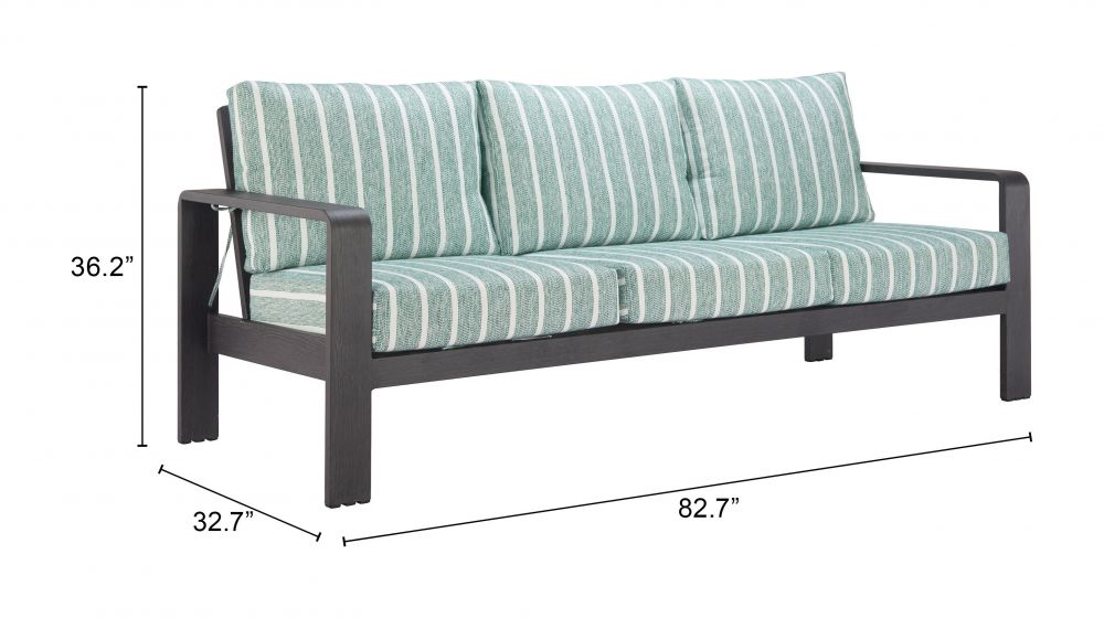 Rolig Green Olefin Outdoor Sofa