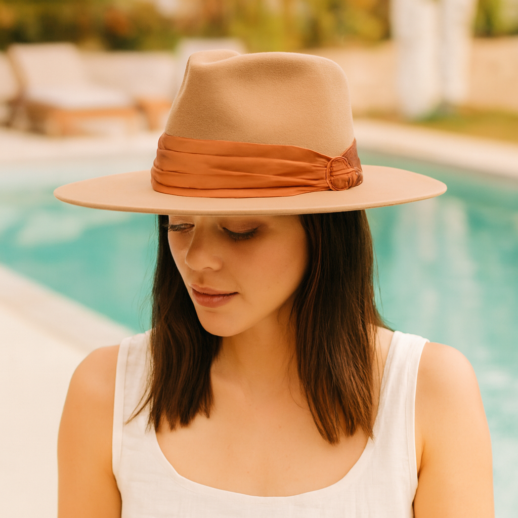 Josie Fedora worn poolside