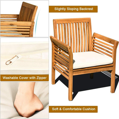 Acacia Outdoor Sofa Set with Coffee Table