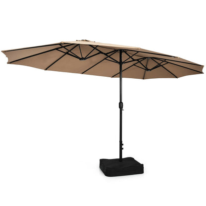 Double-Sided Patio Umbrella with Base