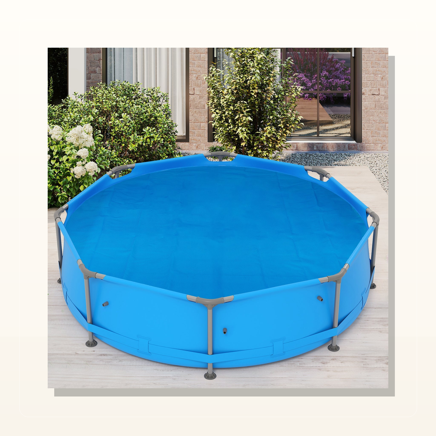 Studio product photo for 12ft x 30in Round Above Ground Swimming Pool with 12 ft Pool Cover
