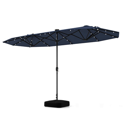 13ft Double-Sided Solar Patio Umbrella