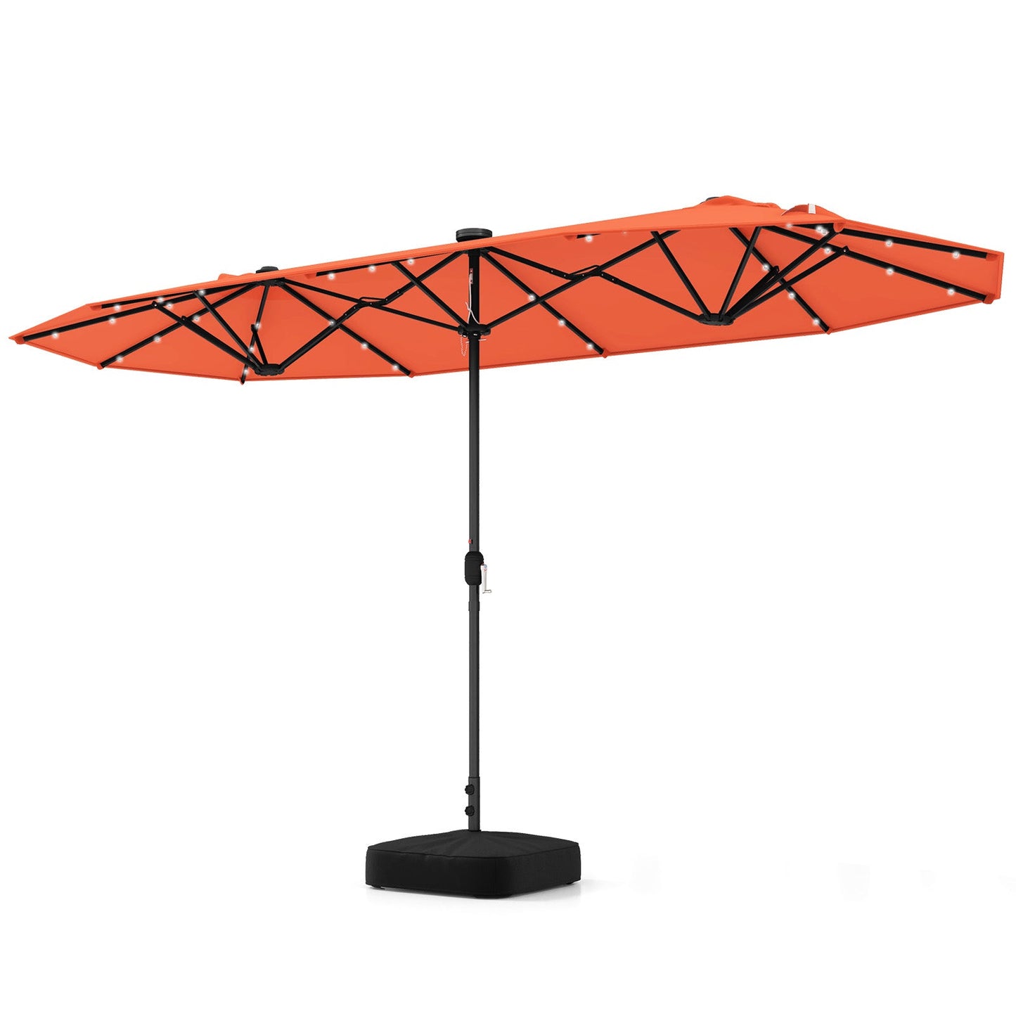 13FT Double-sided Patio Umbrella with Solar Lights for Garden Pool Backyard