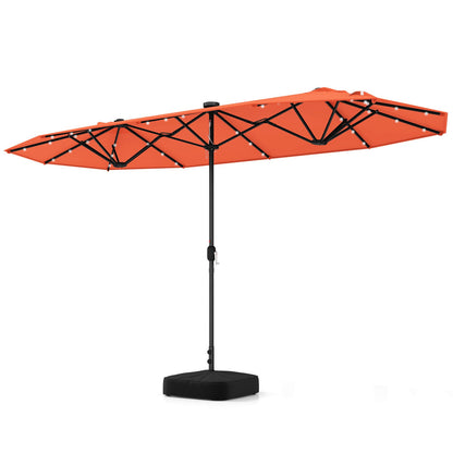 13ft Double-Sided Solar Patio Umbrella