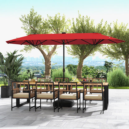 13ft Double-Sided Solar Patio Umbrella