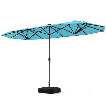 13ft Double-Sided Solar Patio Umbrella