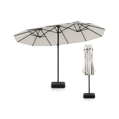 Double-Sided Patio Umbrella with Base