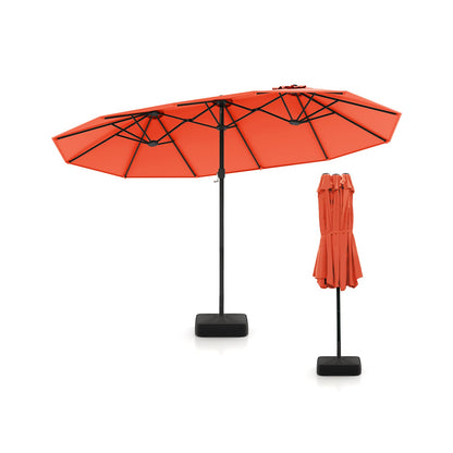 Double-Sided Patio Umbrella with Base