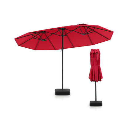 Double-Sided Patio Umbrella with Base