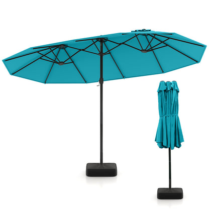 Double-Sided Patio Umbrella with Base