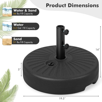 19.5 Inch Fillable Round Umbrella Base Stand