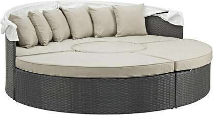 Inviting Outdoor Patio Sunbrella Sectional Daybed with Canopy