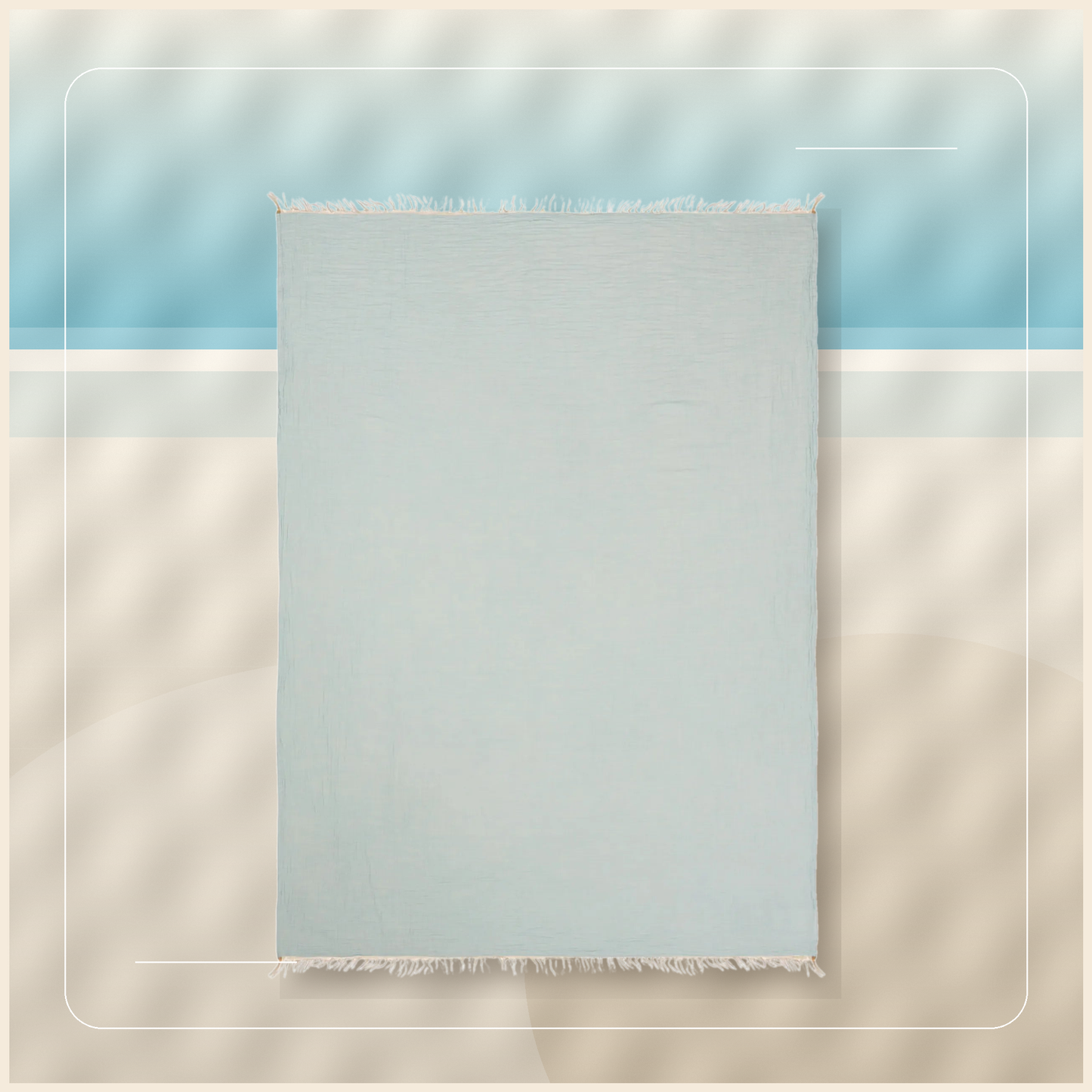 Laguna Coast Turkish Cotton Towel Throw styled on a quiet poolside coastal backdrop