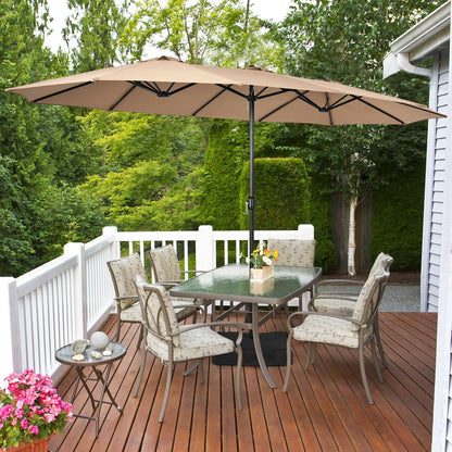 Double-Sided Patio Umbrella with Base