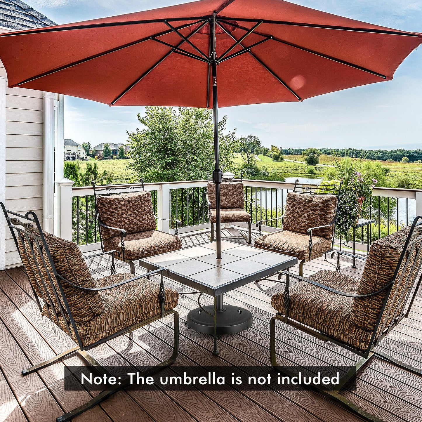 51 Lb Outdoor Umbrella Base with Wheels