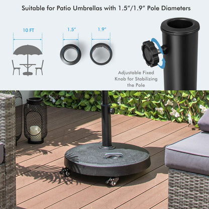 51 Lb Outdoor Umbrella Base with Wheels