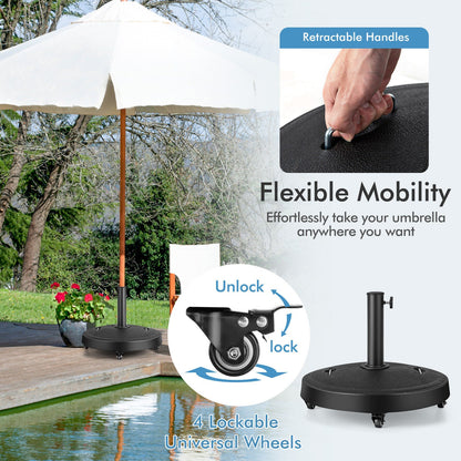 51 Lb Outdoor Umbrella Base with Wheels