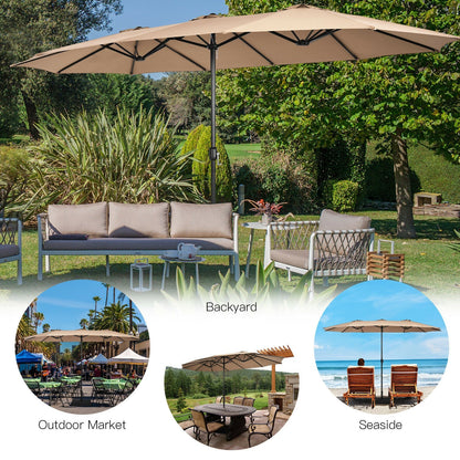 Double-Sided Patio Umbrella with Base