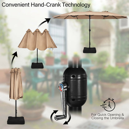 Double-Sided Patio Umbrella with Base