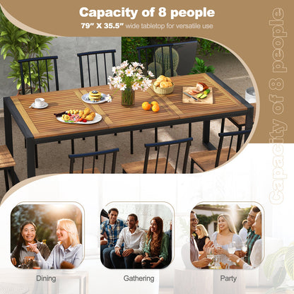 79in Acacia Poolside Dining Table
