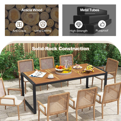 79in Acacia Poolside Dining Table