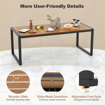 79in Acacia Poolside Dining Table