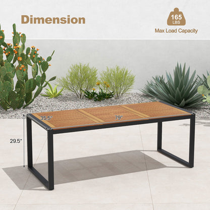 79in Acacia Poolside Dining Table