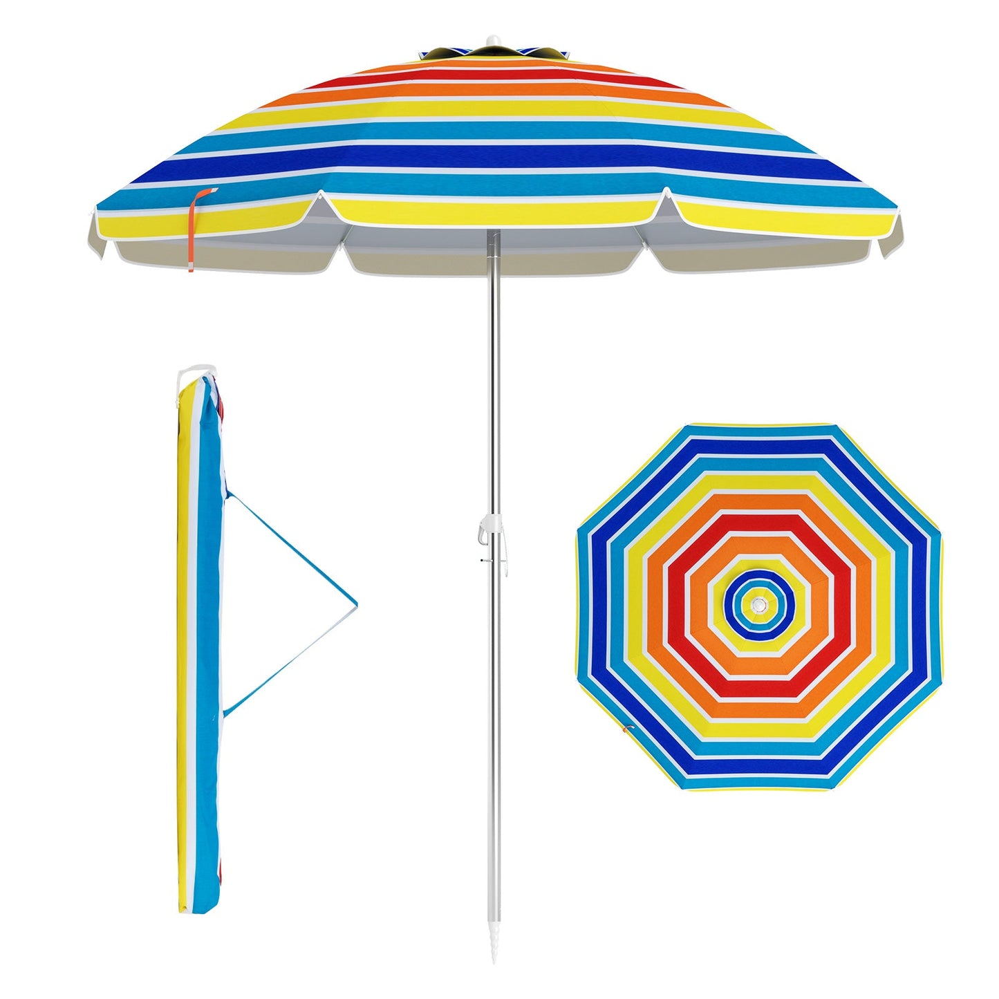 6.5 Feet Beach Umbrella with UPF 50+ Protection