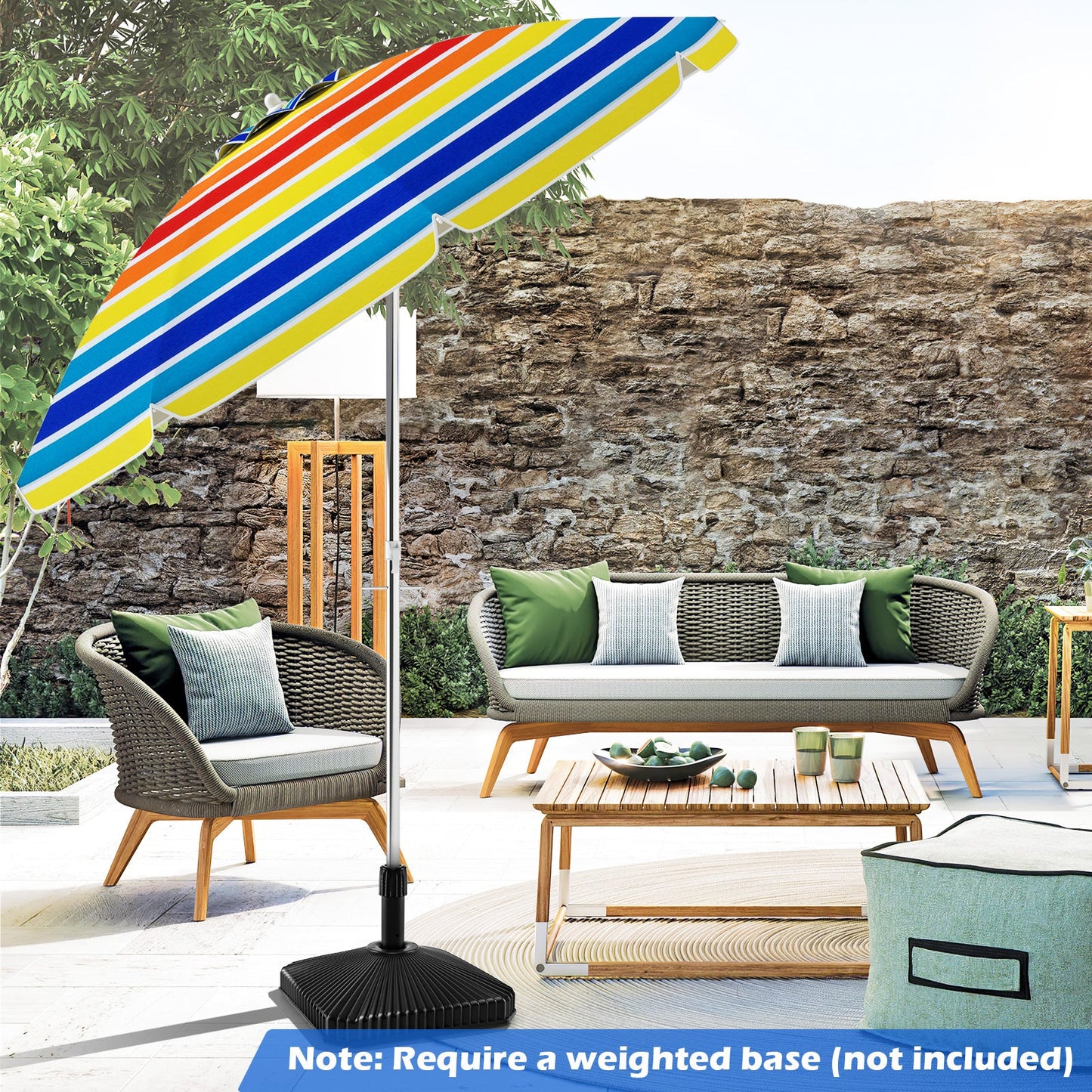 6.5 Feet Beach Umbrella with UPF 50+ Protection