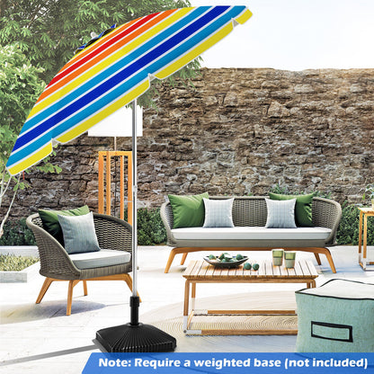 6.5 ft Beach Umbrella with UPF 50+ Shade