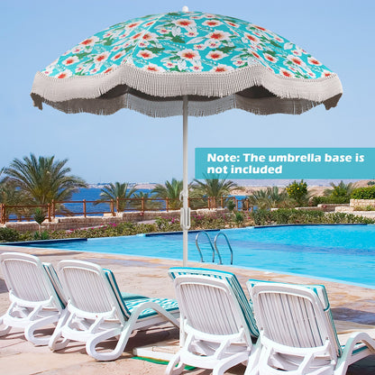 Fringed Beach Umbrella with Tilt