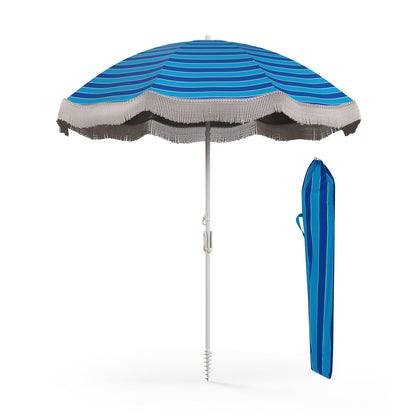 Fringed Beach Umbrella with Tilt