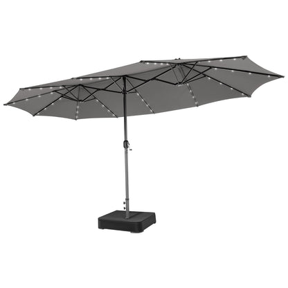 15 Feet Double-sided Patio Umbrella with 48 LED Lights