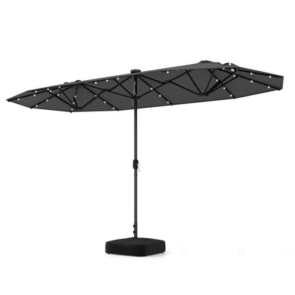 13ft Double-Sided Solar Patio Umbrella