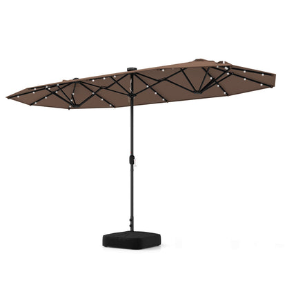 13ft Double-Sided Solar Patio Umbrella