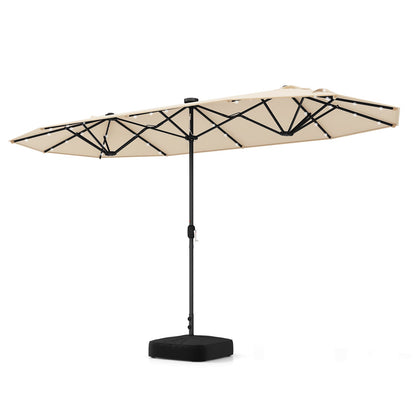 13ft Double-Sided Solar Patio Umbrella