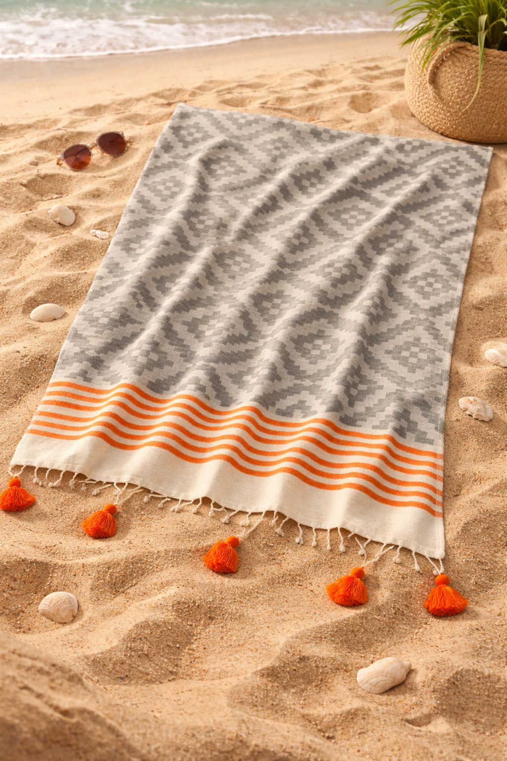 Santa Monica Dusk Turkish Cotton Beach Towel