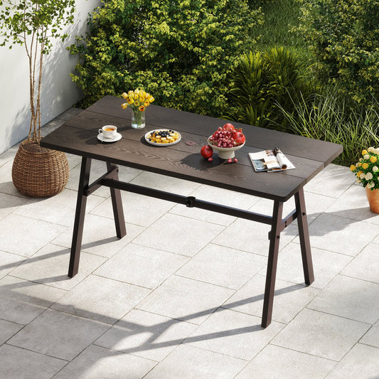 Outdoor Dining Table for 6 with Umbrella Hole