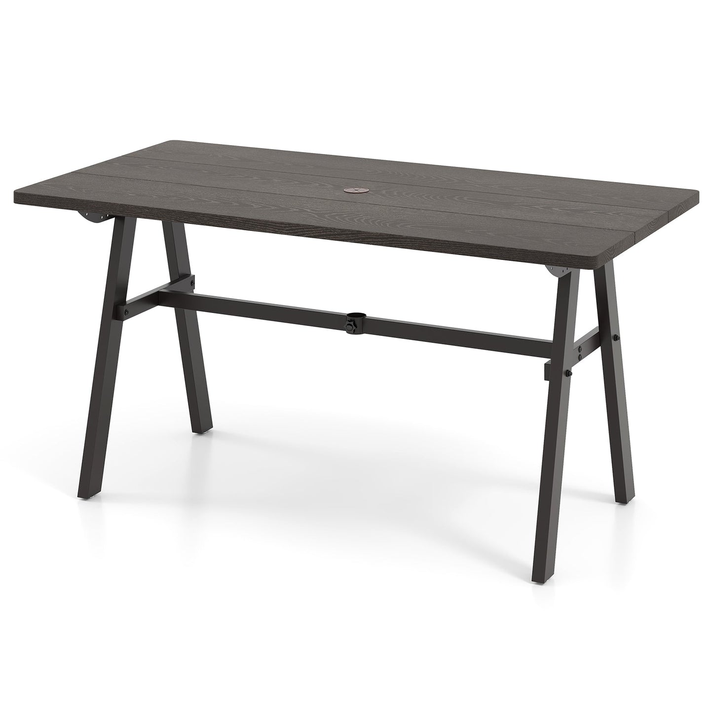 Outdoor Dining Table for 6 with Umbrella Hole