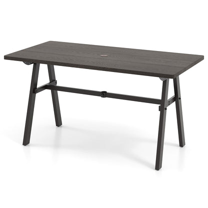 Outdoor Dining Table for 6 with Umbrella Hole