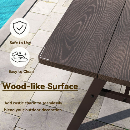 Outdoor Dining Table for 6 with Umbrella Hole