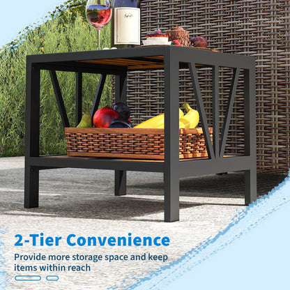 Outdoor Side Table with Umbrella Hole