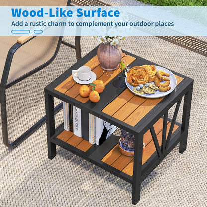 Outdoor Side Table with Umbrella Hole