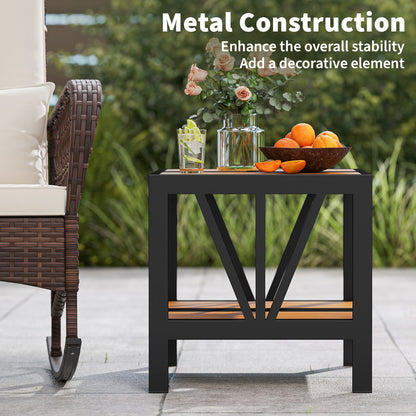 Outdoor Side Table with Umbrella Hole