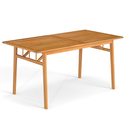 Outdoor Wooden Dining Table with Umbrella Hole