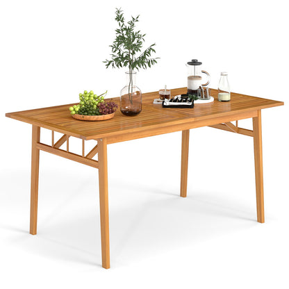 Outdoor Wooden Dining Table with Umbrella Hole