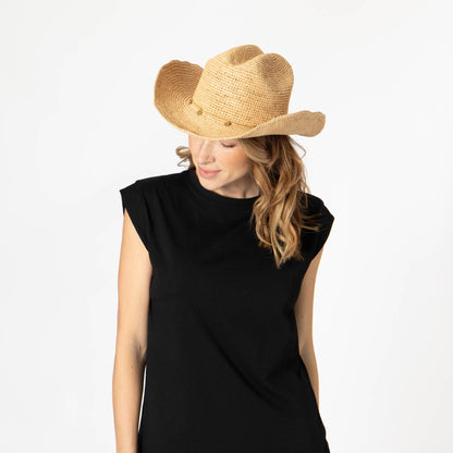 Ines - Women's Crochet Raffia Cowboy