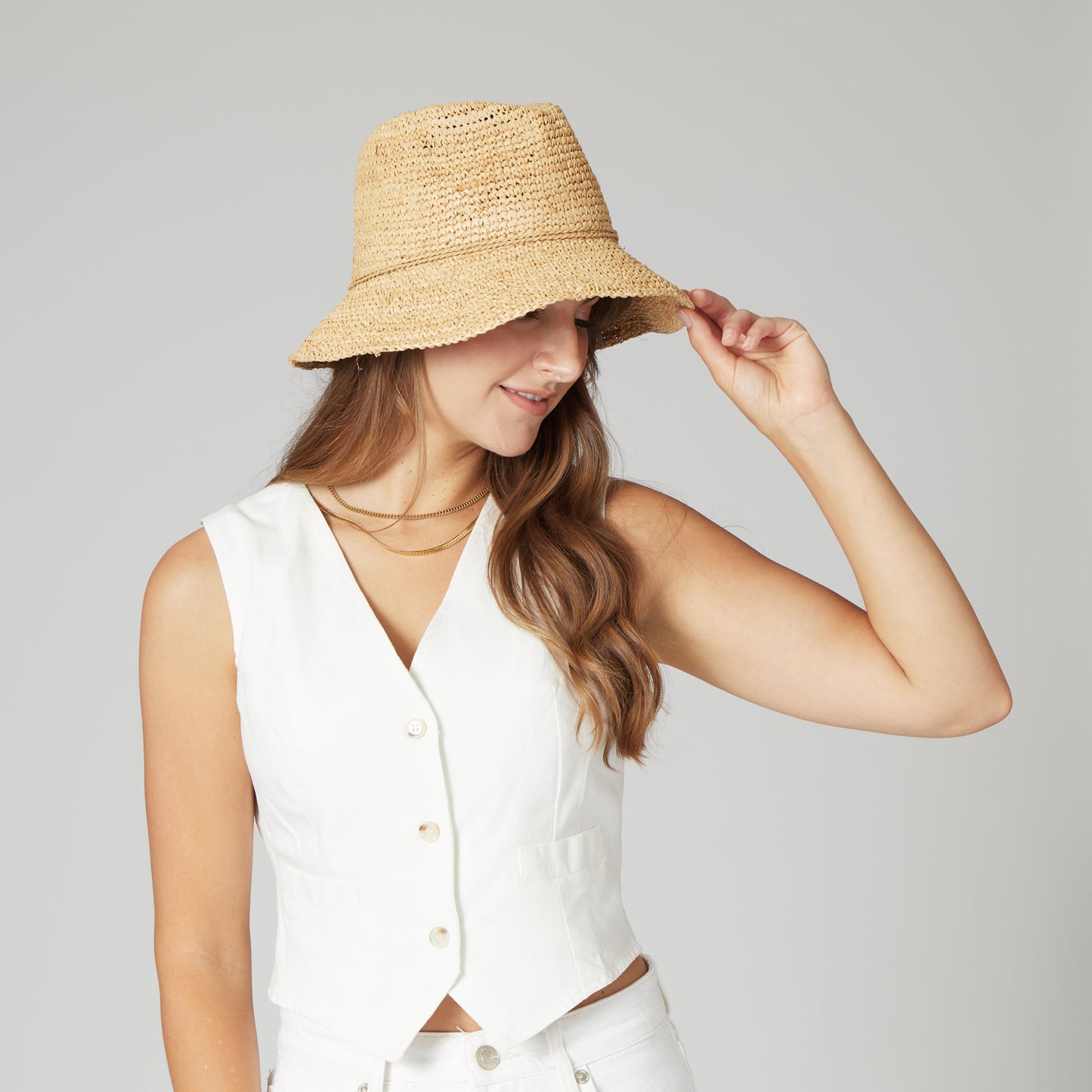 Laguna - Womens Crochet Raffia Bucket