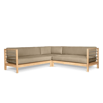 SoHo Teak Patio Sectional with Sunbrella Cushion