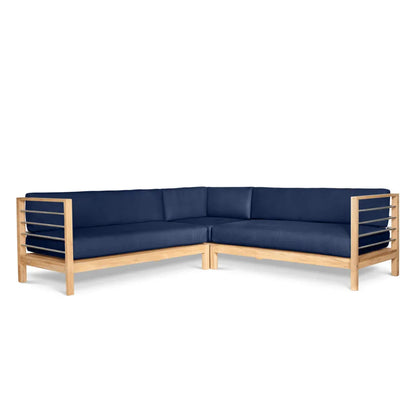 SoHo Teak Patio Sectional with Sunbrella Cushion